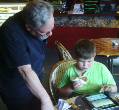 Dr. Don from Rocket Math watches the first Rocket Math app user complete math facts test