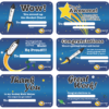 Screenshot of Rocket Math's reward cards.