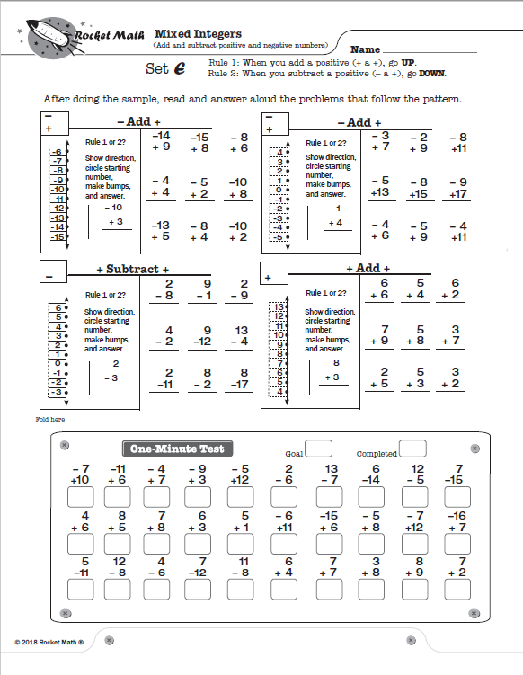 math worksheet for fast learners