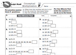 Rocket Math 3rd grade math worksheets Conceptual Multiplication