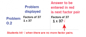 An example of the Rocket Math's Finding Prime numbers worksheet.